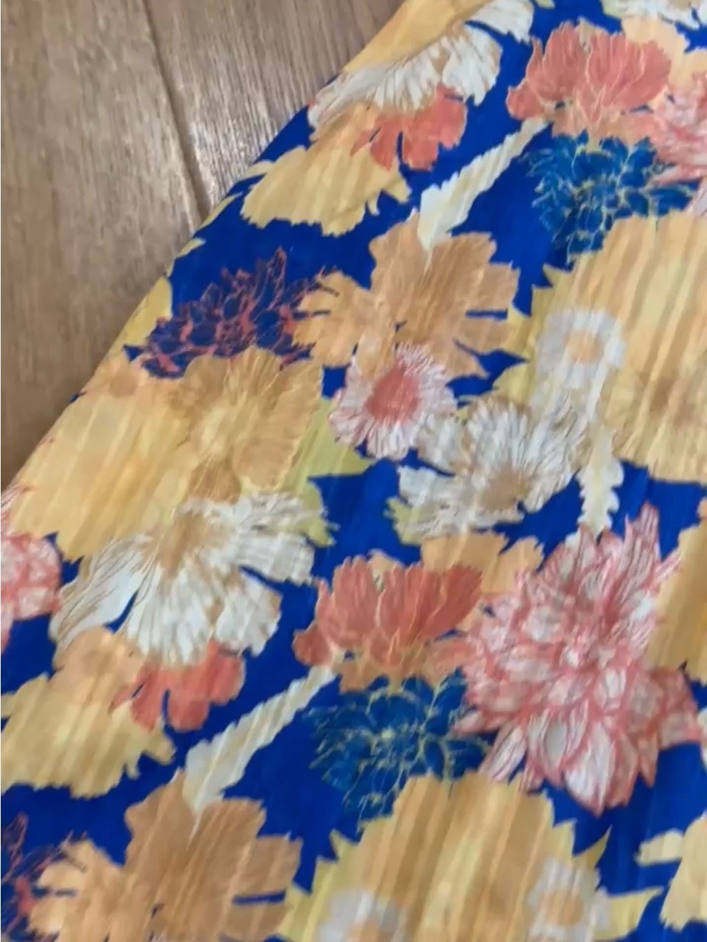 NWOT Caroline Constas Yellow & Blue Floral Maxi Dress - Size L - Picture 9 of 11